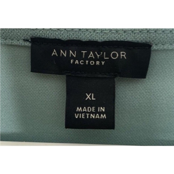 Ann Taylor Size XL Womens Green Ruffle Top Shirt Blouse Sage Sleeveless - Picture 3 of 4